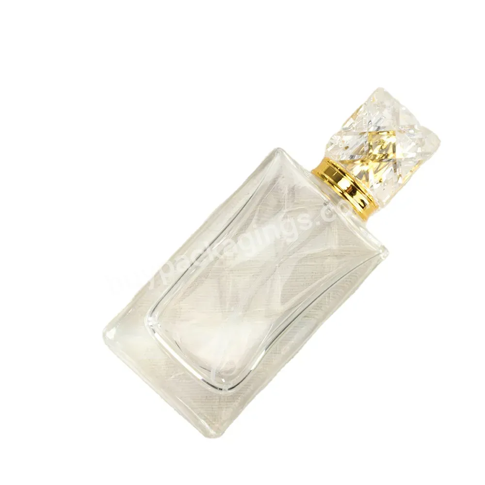 Design Custom Hot Sale Square High Quality Perfume Bottles Clear Packaging Luxury Rhombus Cologne Empty Bottles With Gift Box