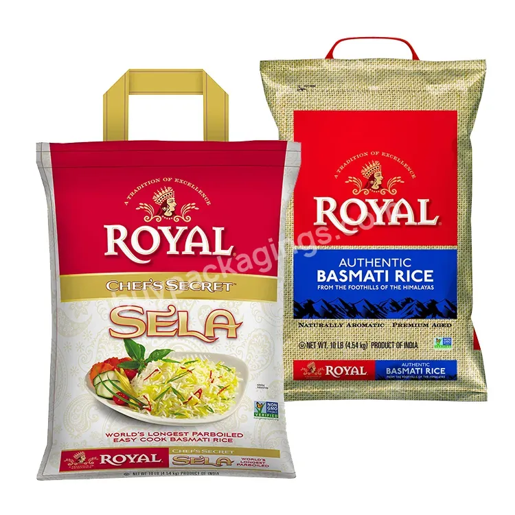 Design Different Types Price Thai Basmati Names Bopp Empty Laminated Plastic 1kg 5kg Rice Cooking Bags For Rice Packaging Sale