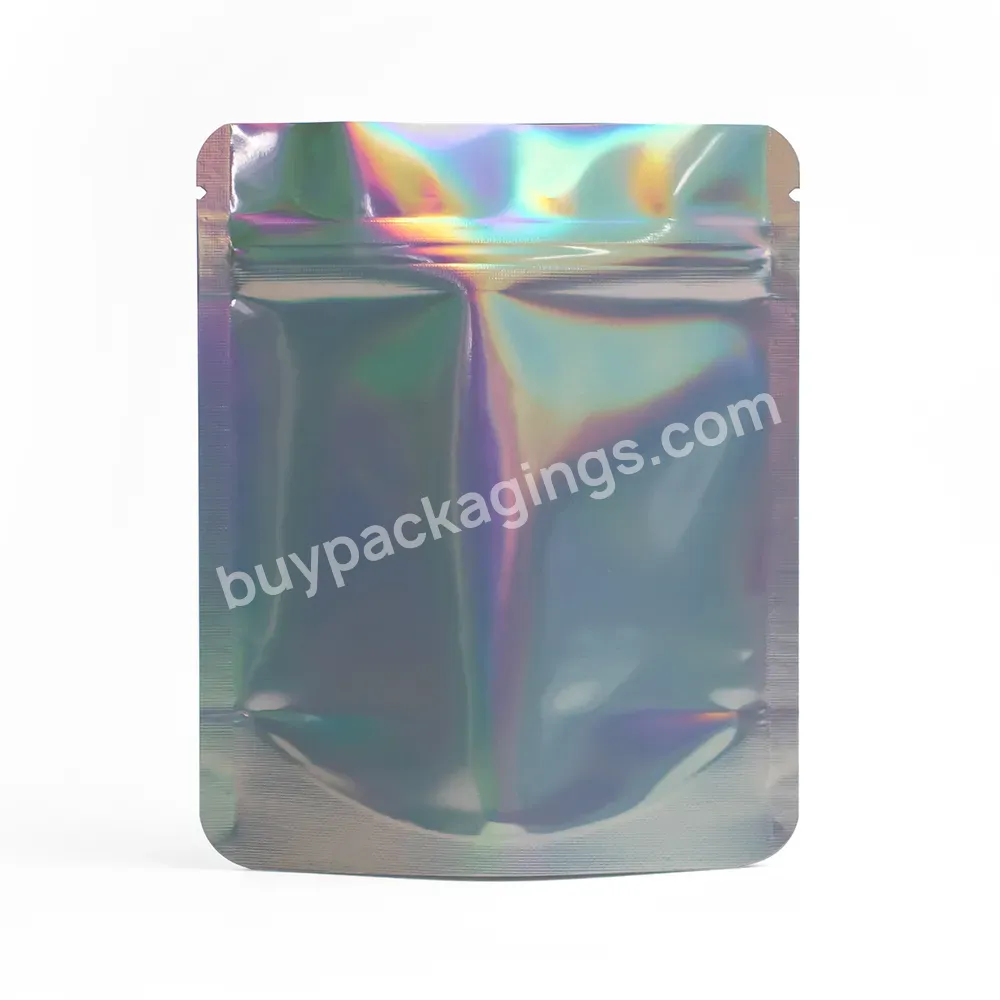 Design Logo Resealable Seal Foil Plastic Smell Proof 3.5 Custom Lock Packaging Pouch Zipper Ziplock Zip Holographic Mylar Bags
