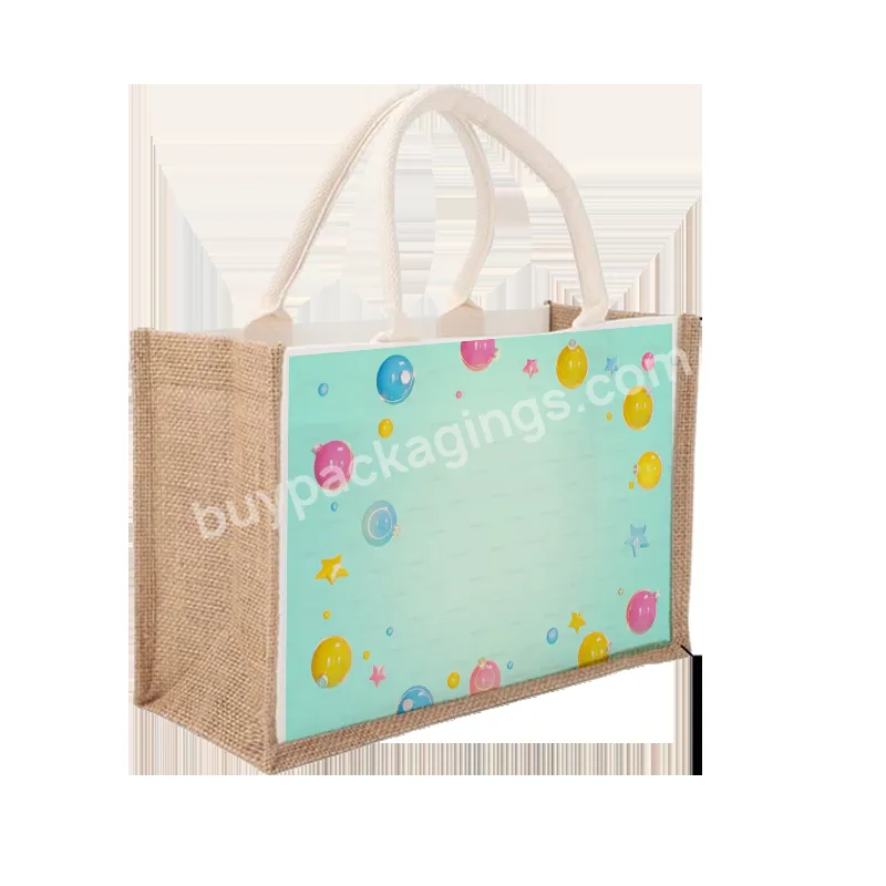 Design Natural Shopping Jute Tote Bag Manufacturers Waterproof Shopping Wholesale Jute Tote Bags