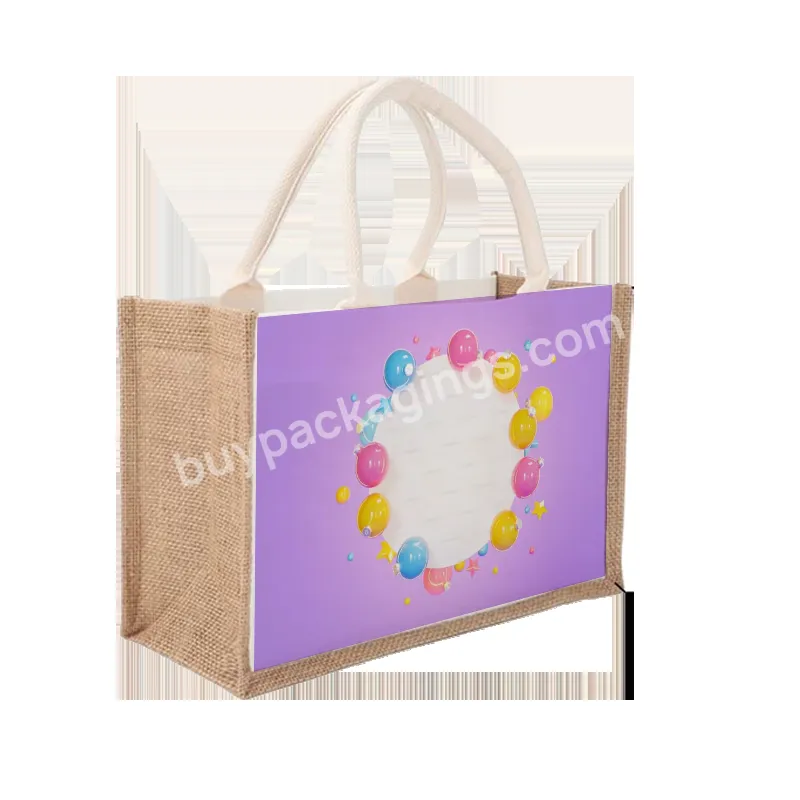 Design Natural Shopping Jute Tote Bag Manufacturers Waterproof Shopping Wholesale Jute Tote Bags