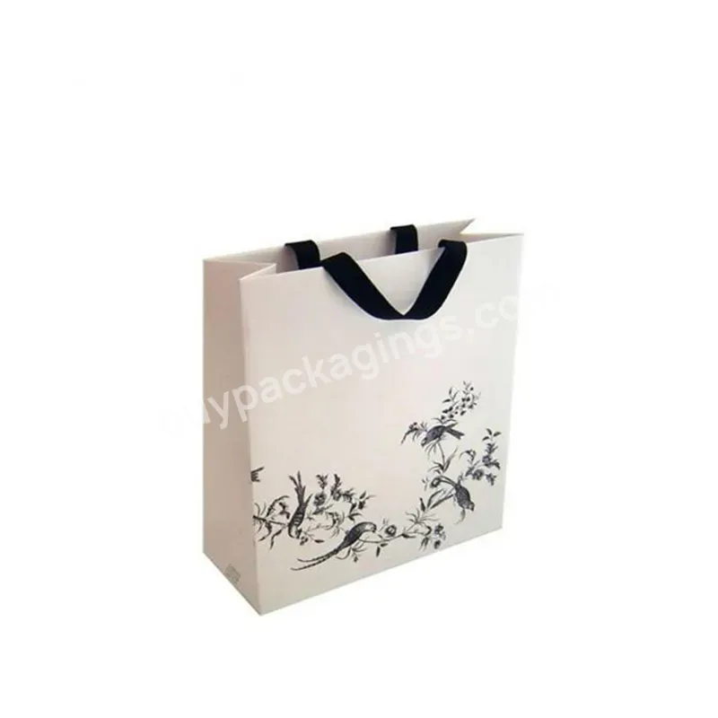 Design Printed Pattern White Cardboard Paper Bag Gift Bags With Your Logo