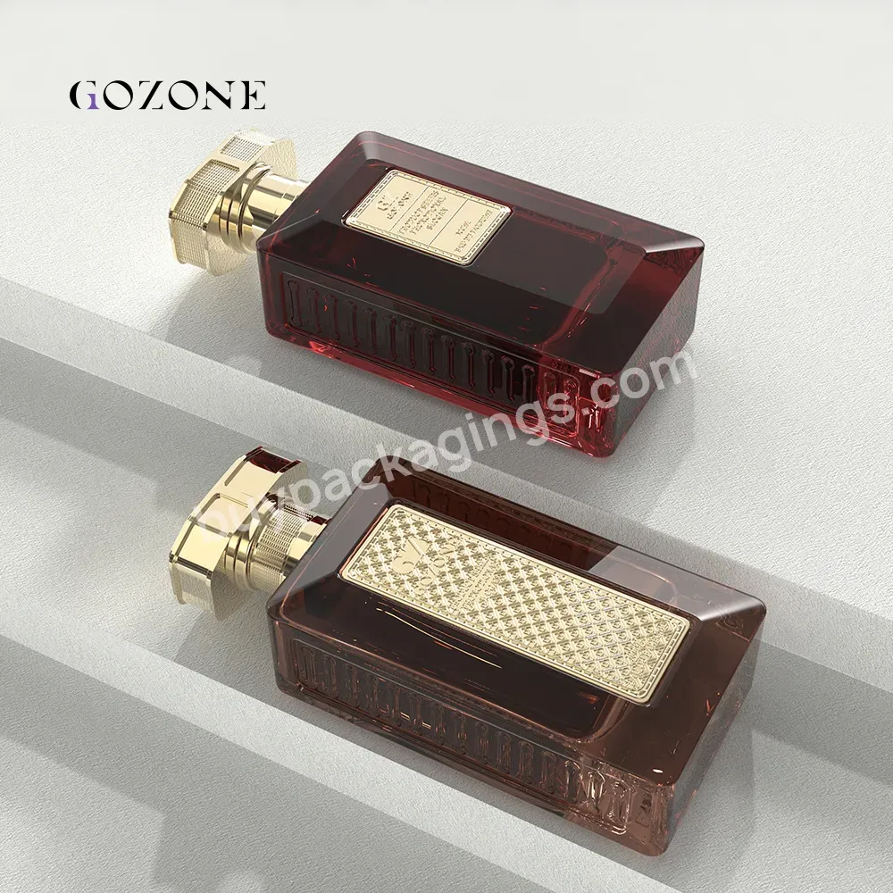 Design Your Own Arabian Unique Square Rectangle 30ml Empty 100ml Spray Glass Perfume Bottles