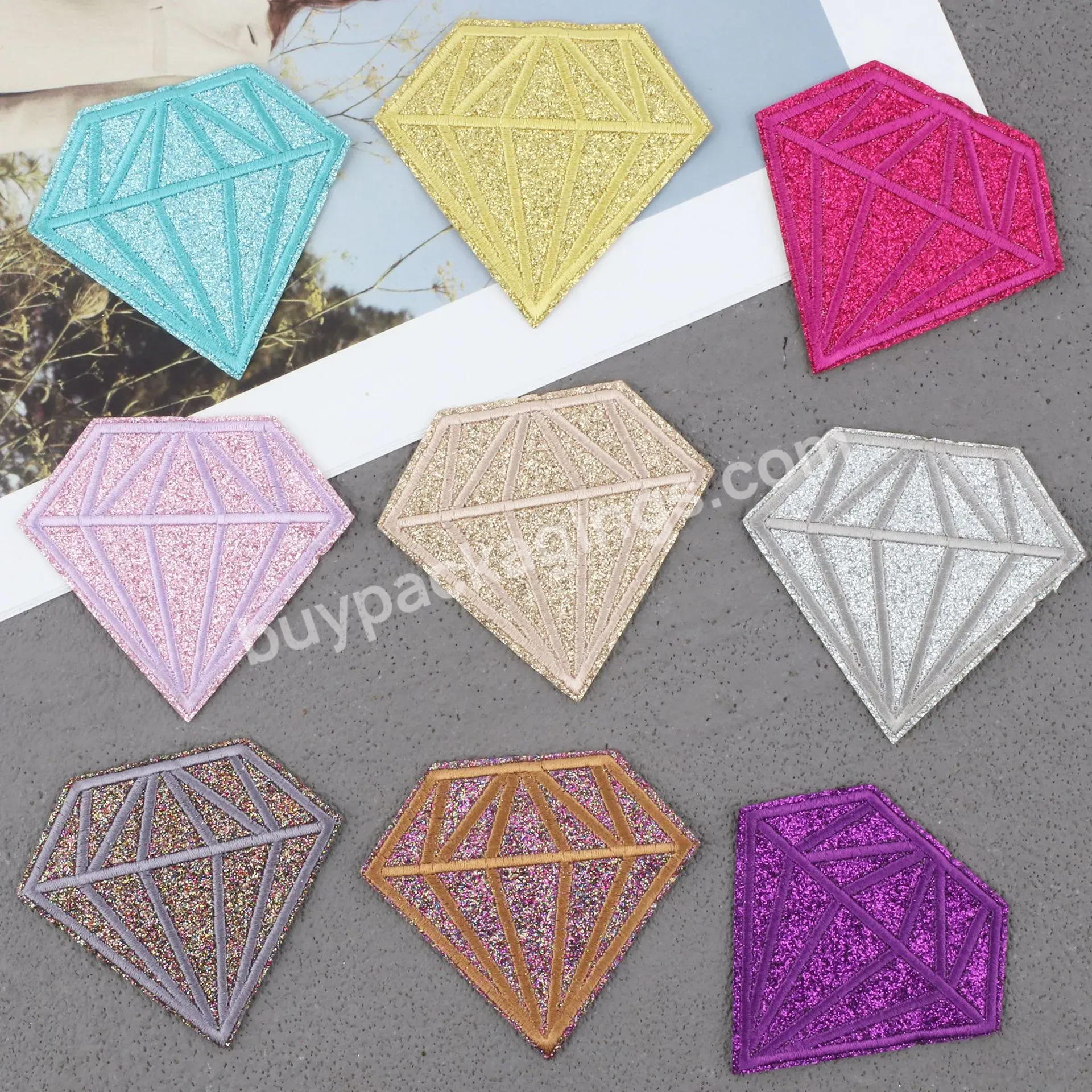 Designer Custom Clothing 3d Iron On Embroidery Glitter Diamond Patch