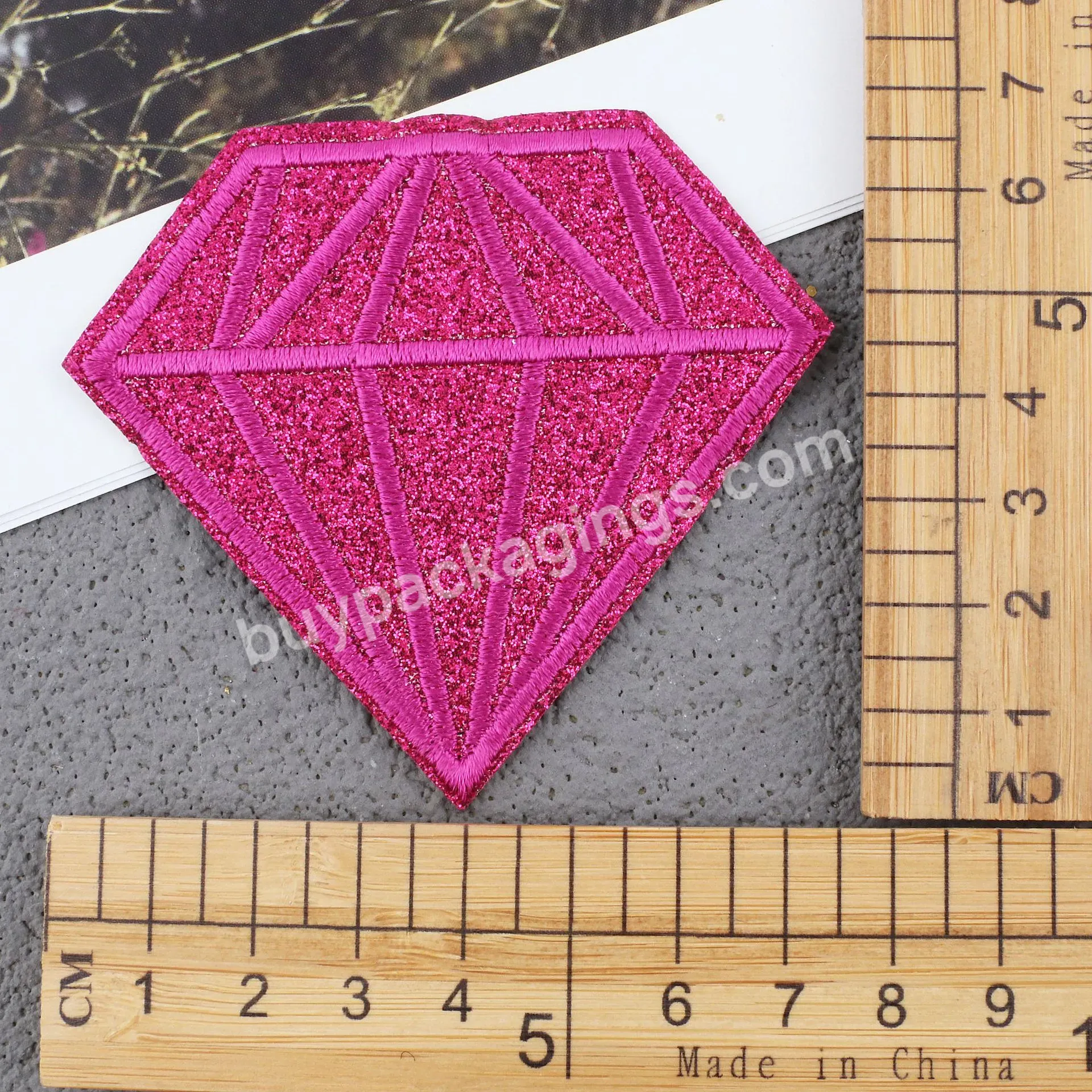 Designer Custom Clothing 3d Iron On Embroidery Glitter Diamond Patch