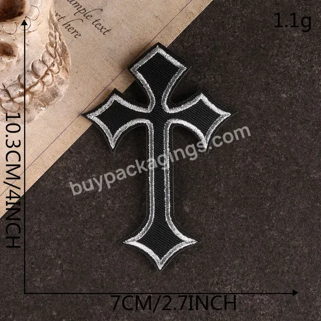 Designer Custom Clothing Embroidery Logo Iron On Cross Patches - Buy Cross Patches,Iron On Cross Patch,Embroidery Patches.