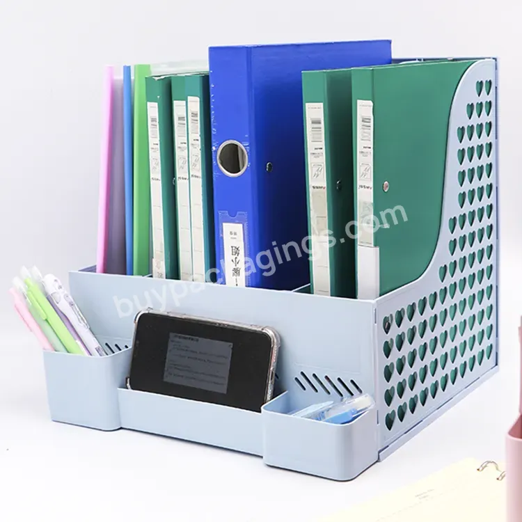 Desk Office Organizer File Folders Document Stationery Box File Dividers File Tray Racks Plastic Magazine Holder