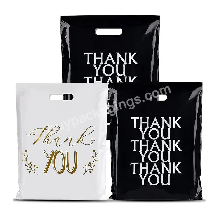 Die Cut Handle Reusable Thank You Shopping Bags (100 Pcs) For Boutique Retail Sales