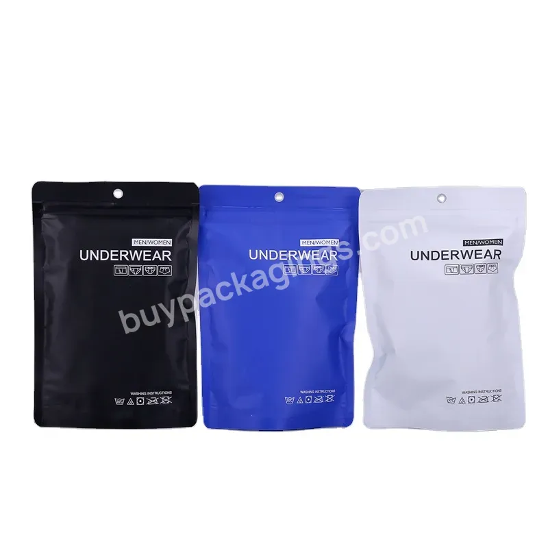 Different Colors Underwear Clothing Stand Up Pouches Body Wear Zipper Bags Moisture Proof Euro Hole Printing Logo Clear Window