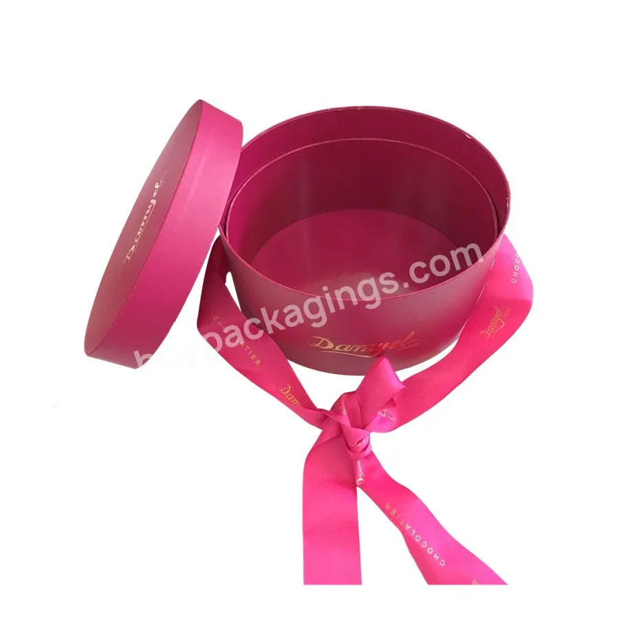 Different design luxury custom rigid cardboard oval round shape colorful gift flower box with lid.