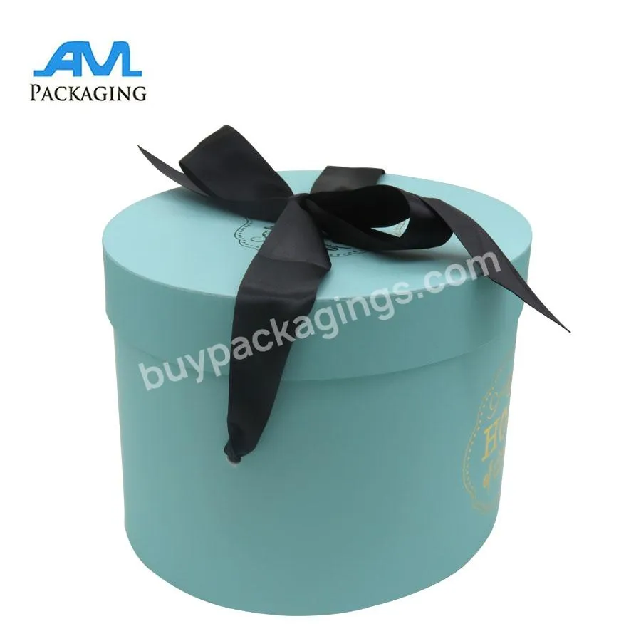 Different design luxury custom rigid cardboard oval round shape colorful gift flower box with lid.