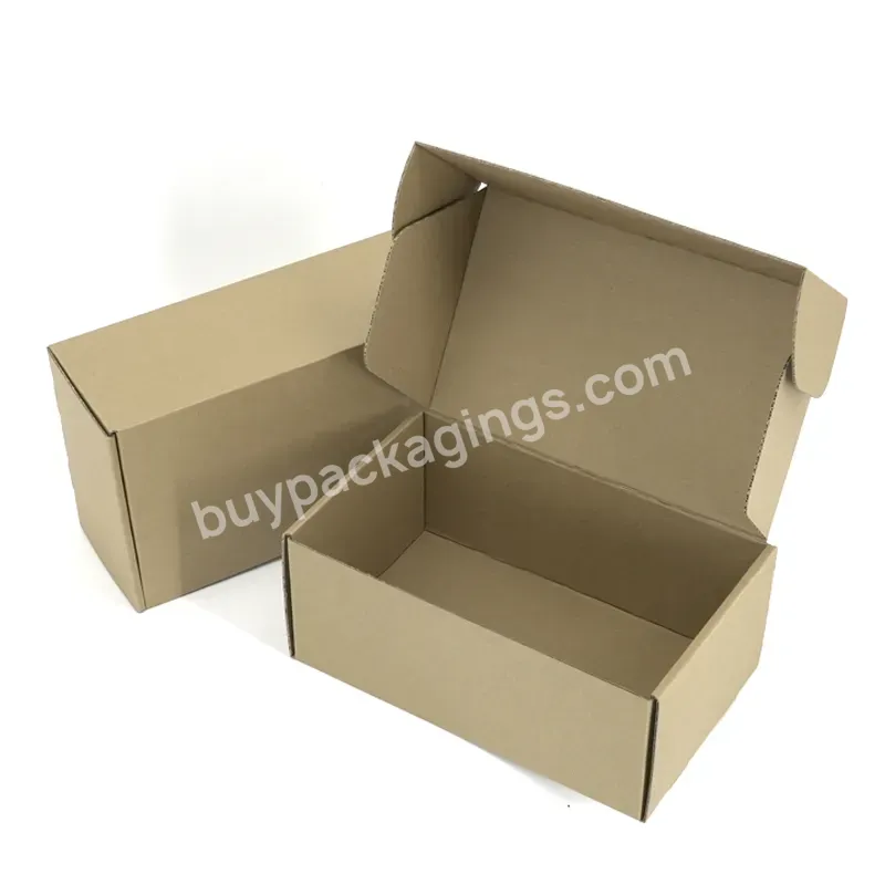 Different Sizes Customized Brown Kraft Paper Boxes For Shoes Packaging