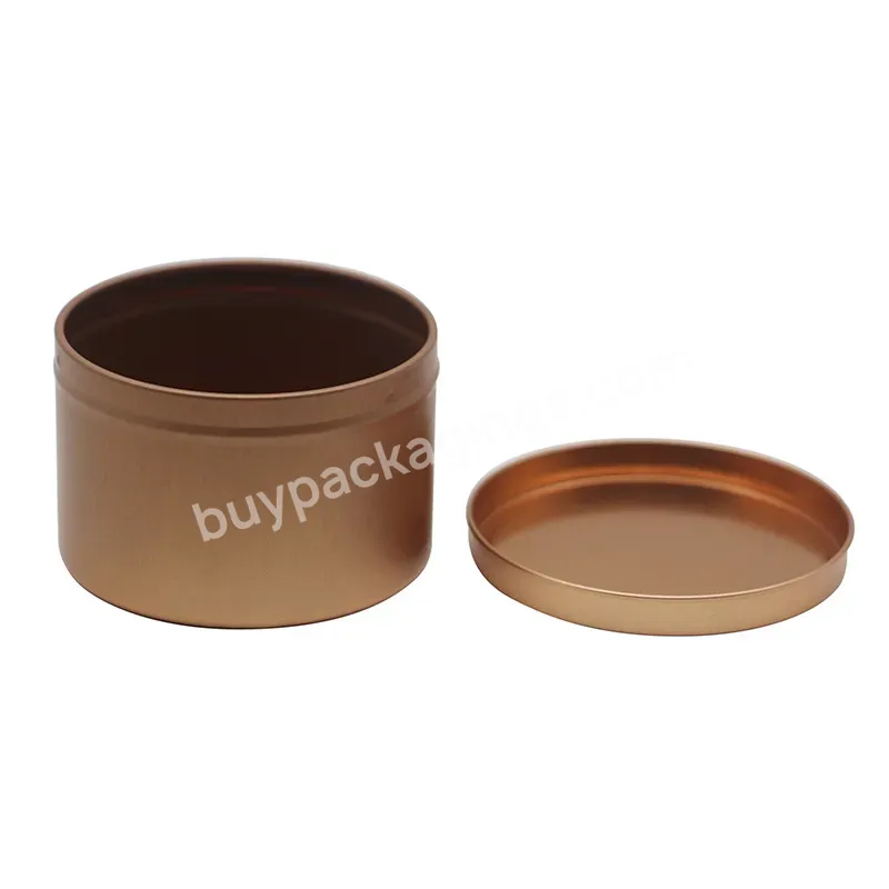 Different Styles Deep Round Metal Tin Box Rose Gold Packaging Tin Can