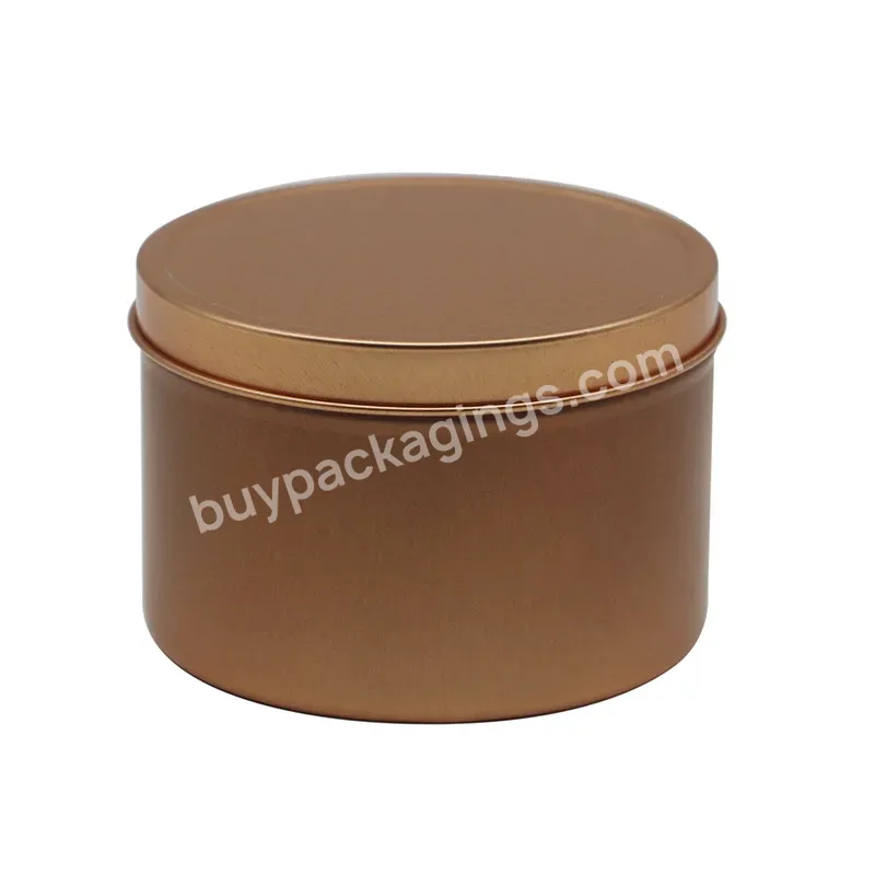 Different Styles Deep Round Metal Tin Box Rose Gold Packaging Tin Can