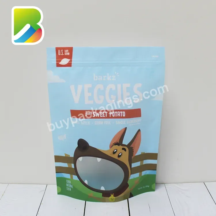 Digital Print 10oz Reusable Stand Up Plastic Zipper Pouches Pet Dog Treats Food Packaging Bag