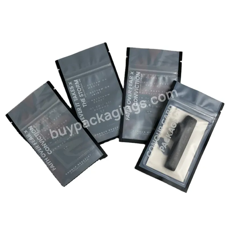 Digital Print Matte Black Earring Sachets Bracelet Jewelry Flat Pouches Empty Plastic Ziplock Foil Mylar Packaging Bag