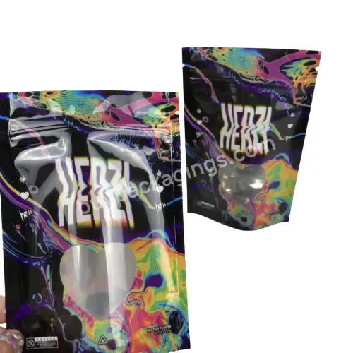 Digital Printed Candy Smell Proof Herbs Ziplock Mylar Bags 3.5g Edibles Gummy Biscuit Packaging Cookie Mylar Bags