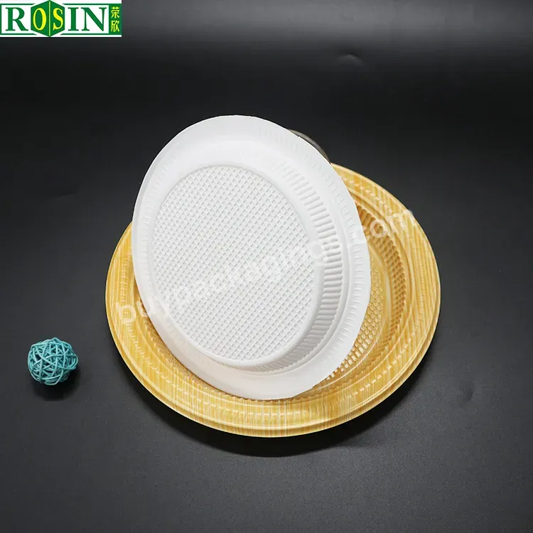 Dinner Party Plate Reusable Plastic High Quality Disposable Plate Dish Round Fast Food And Takeaway Food Services Tray White - Buy Custom Disposable Plate,Reusable Plastic Round Takeaway Food Plate Dish,Plastic Plates Disposable Party.