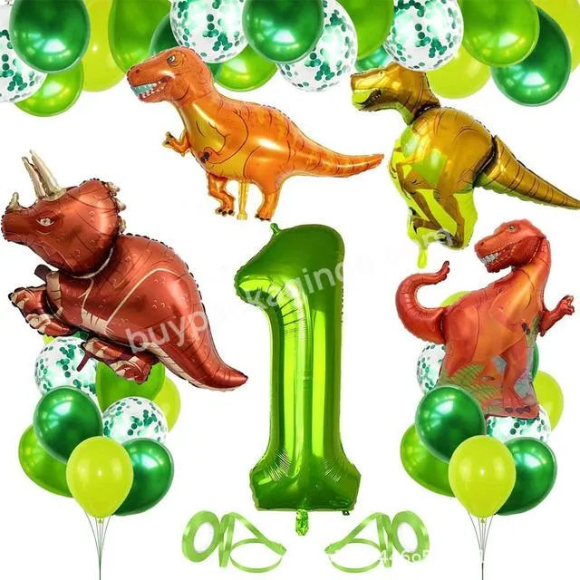 Dinosaur Jungle Suit Balloon Chain Decorations Happy Birthday Banner Balloon Jungle Party Supplies Kit