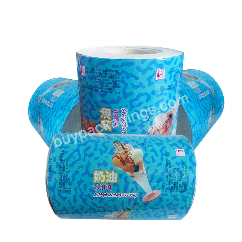 Direct Sale Custom Aluminum Foil Food Packaging Plastic Roll Film Ice Cream