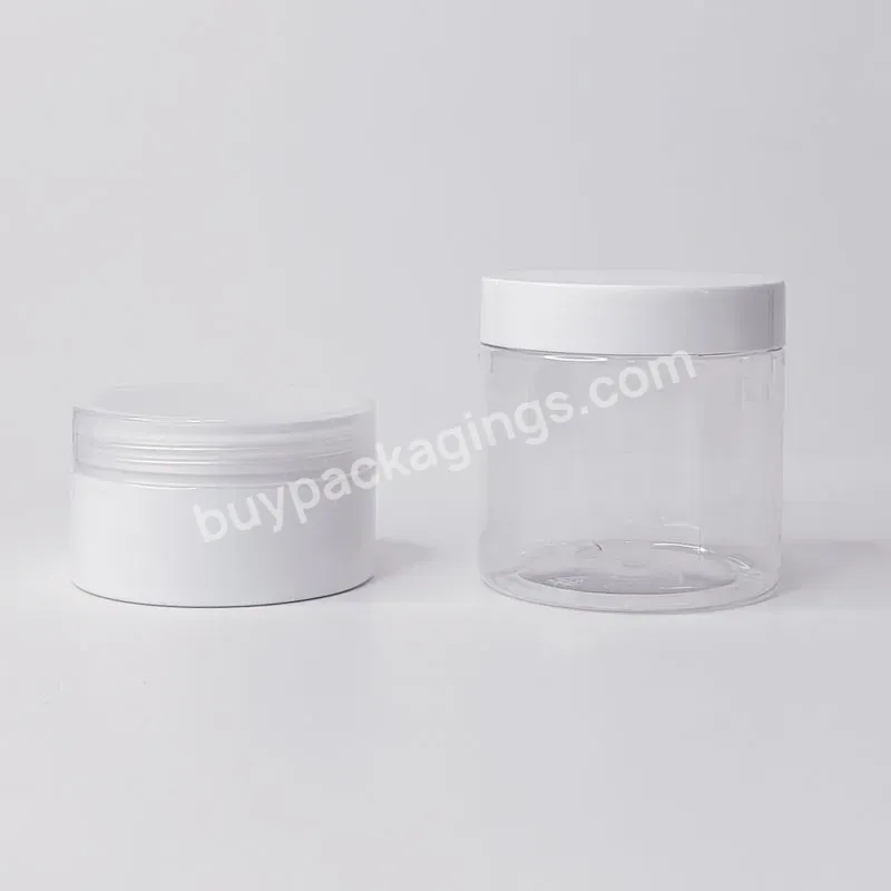 Direct Supply From Manufacturer In Stock Free Sample Empty Cosmetic 50ml 100ml Transparent White Pet Jar With Plastic Cap