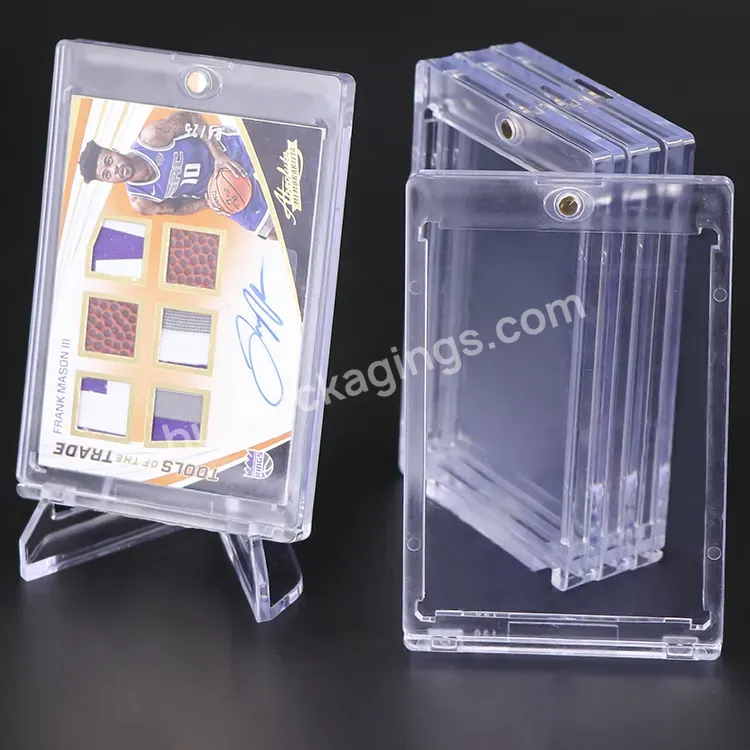 Display Case For Pokemon Acrylic Case Digimon Card Game Singles Nfl Autographed Magnet Card Holder Sport Card Plastic Holders