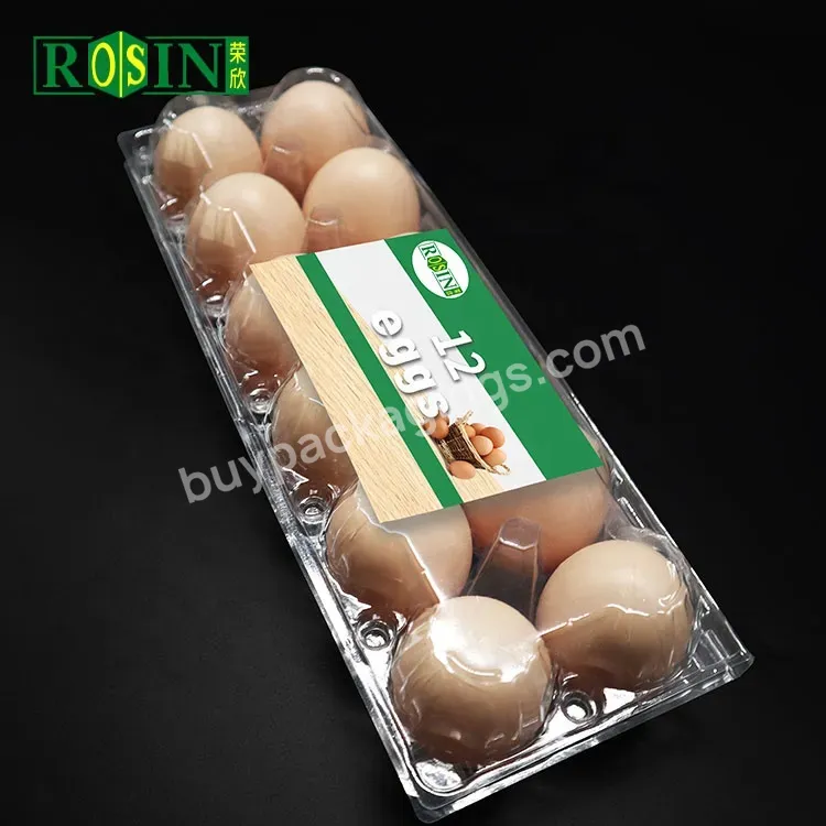 Disposable 12 Holes Clear Plastic Blister Packaging Egg Cartoon Tray