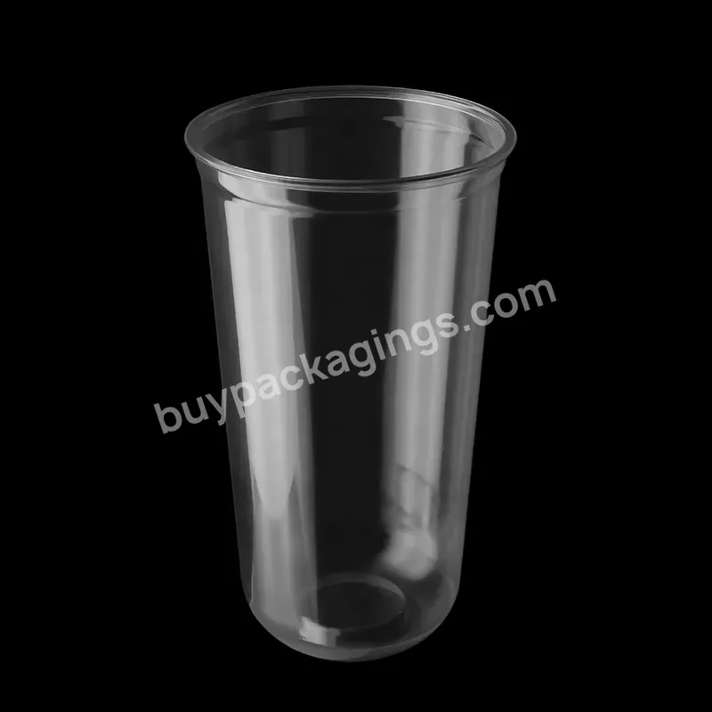 Disposable 24oz Plastic Pet Pla Juice Clear U Shape Cup - Buy Disposable Clear Plastic U Shape Cup,Disposable 24oz Clear U Cup,Pet Pla Juice U Shape Clear Cup.