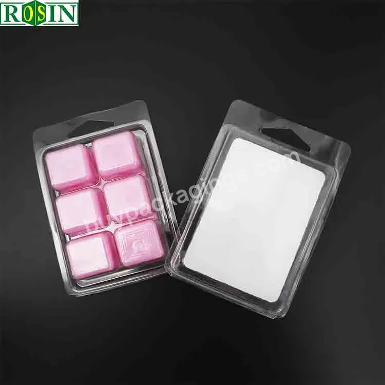 Disposable 6 Container Plastic Blister Clam Shell Packaging For Wax Melts Candle Melts Tray Clear / Frosted Pet 0.6 Mm Accept