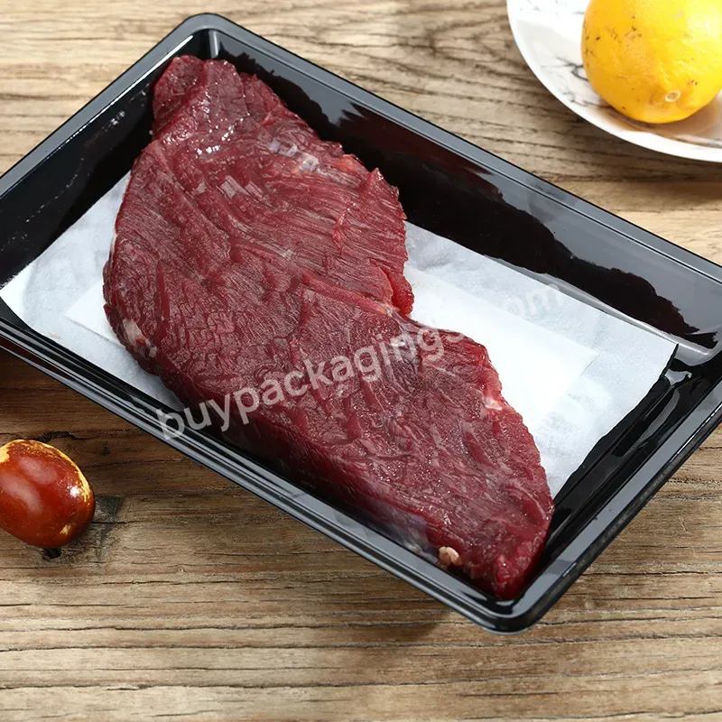 Disposable Black Clear Plastic Pet Meat Fish Chicken Vegetable Tray