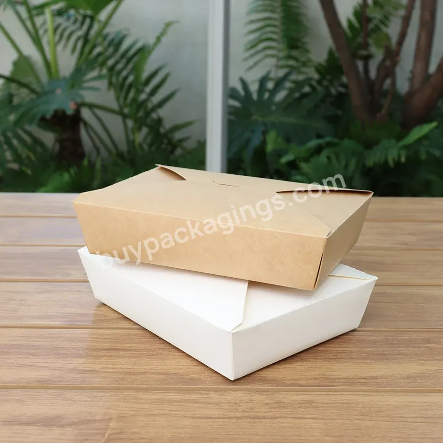 Disposable Brown Paper Lunch Box Food Packaging Kraft Paper Lunch Box Custom Logo