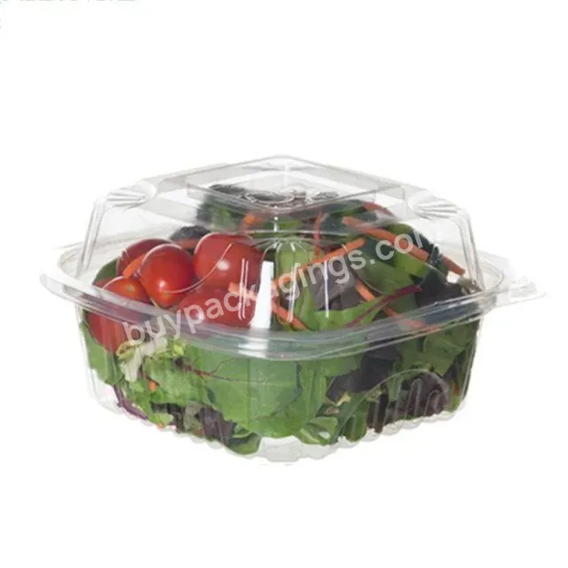 Disposable Clamshell Clear Transparent Rectangle Plastic Box For Fruit And Vegetables Salad Package Box