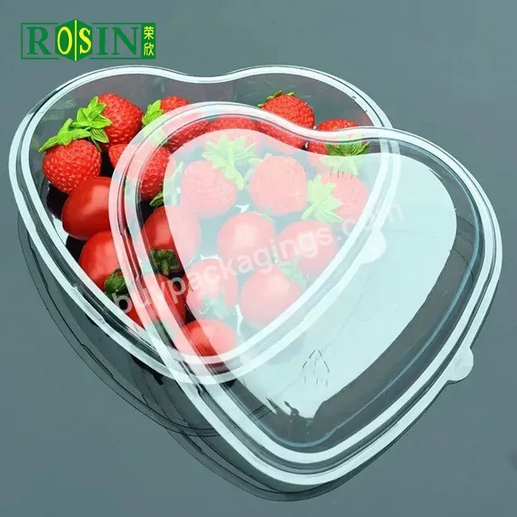 Disposable Clear Heart Plastic Packaging Box Heart Shape Plastic Containers With Lid