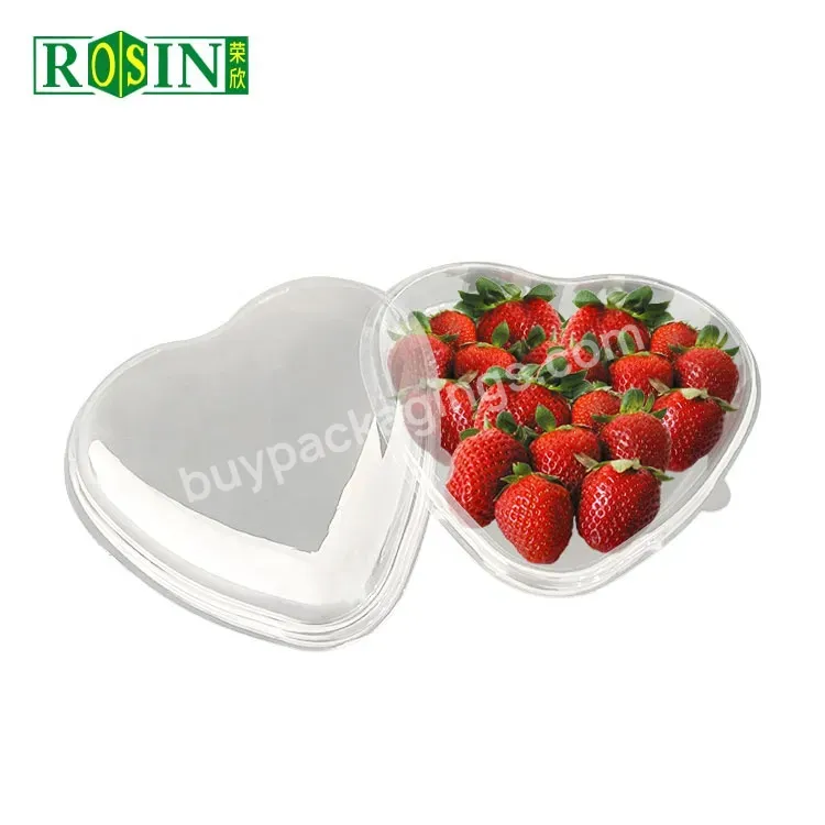 Disposable Clear Heart Plastic Packaging Box Heart Shape Plastic Containers With Lid