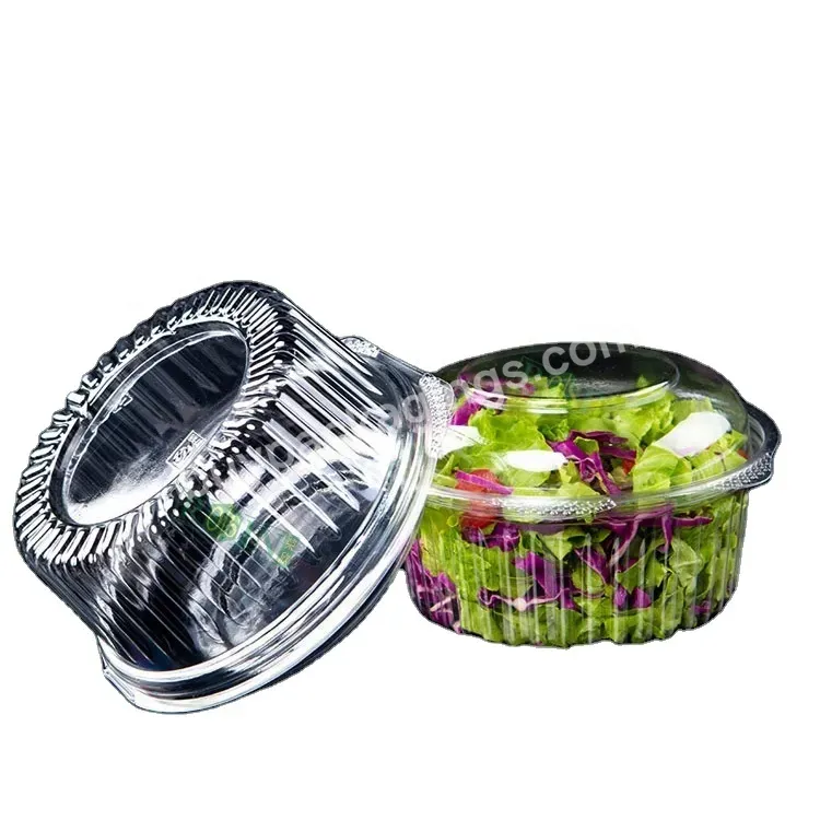 Disposable Clear Hinged Lid Container Plastic Fruit Salad Box Packing