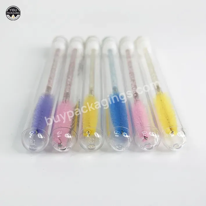 Disposable Clear Luxury Plastic Mascara Wand Tubes With Spoolie Brushes Eyelash Brush