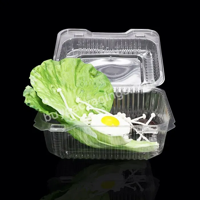 Disposable Clear Plastic Salad Box Fruit Plastic Containers Clamshell Packaging For Food Container With Lid