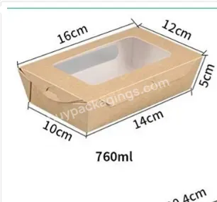 Disposable Custom Brown Food Packaging Food Paper Box Window