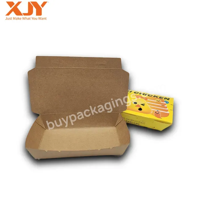 Disposable Custom Food Grade Kraft Paper Packaging Sushi Paper Box Take Away Fast Food Lunch Boxes