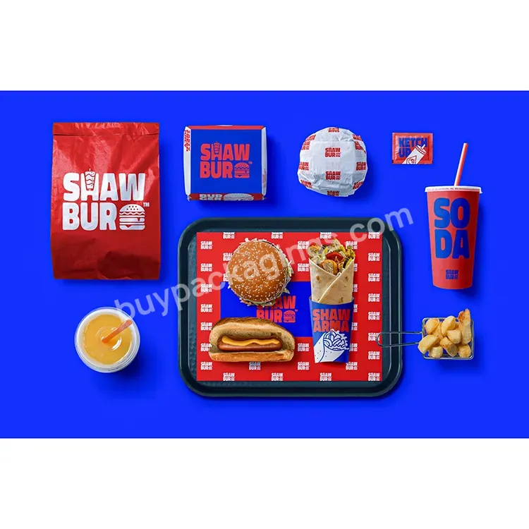 Disposable Custom Logo Printing Design Craft Paper Chicken Fast Food Takeaway Food Packaging Lunch Cheap Paper Burger Box