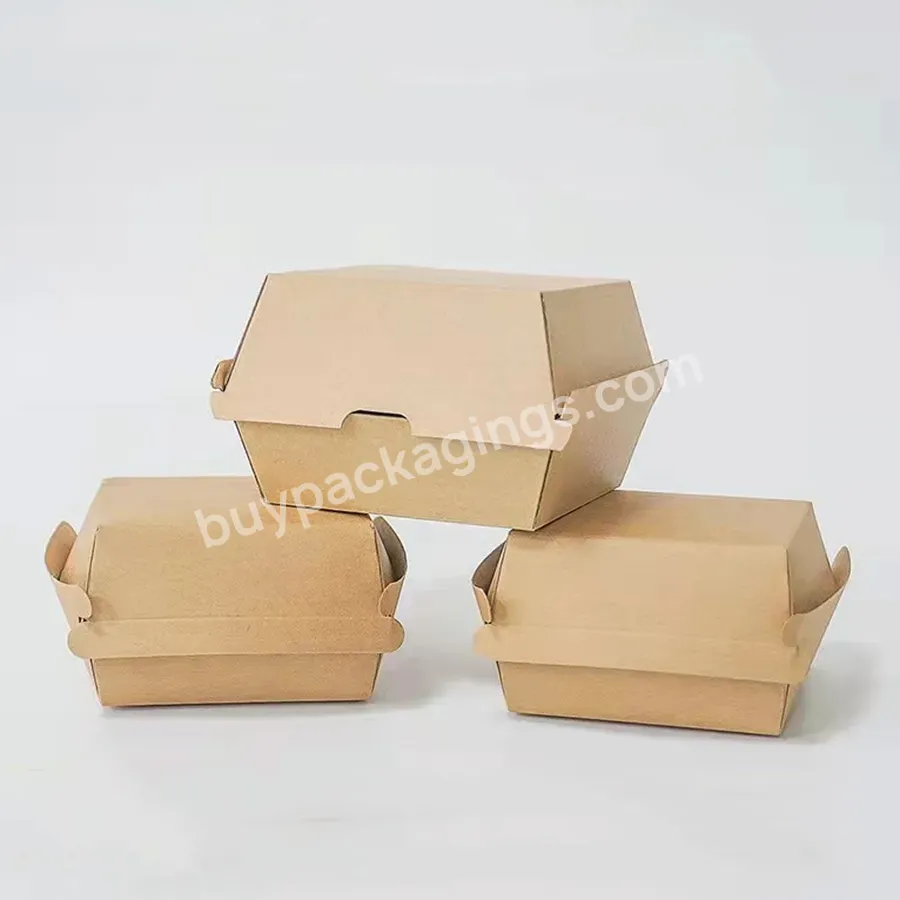 Disposable Degradable Burger Box Takeaway Delivery Packaging Box Factory Custom Corrugated Printed Burger Boxes