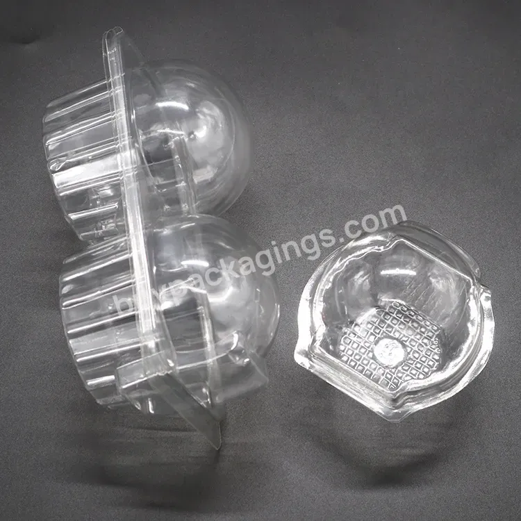 Disposable Double Small Dome Blister Cupcake Container Plastic 2 4 6 9 12 Cup Transparent Mini Cupcake Plastic Box Container