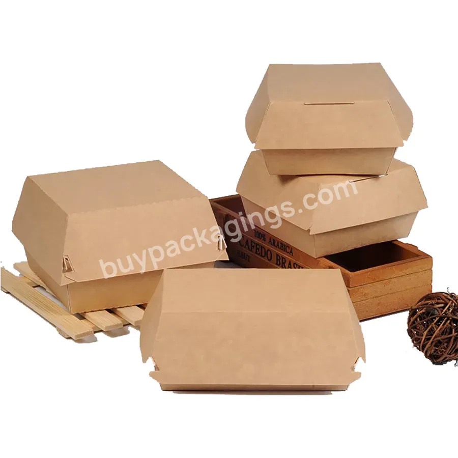 Disposable F-flute Corrugated Burger Box Takeaway Delivery Packaging Box Factory Custom Burger Boxes