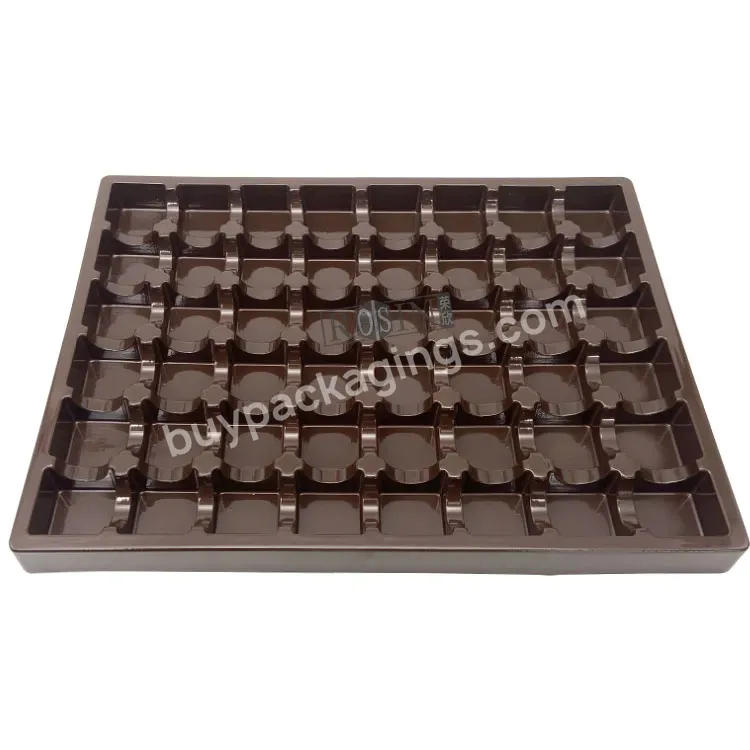 Disposable Food Grade Pp Brown Plastic Tray Insert Chocolate Box Plastic Blister Chocolate Tray For Chocolate