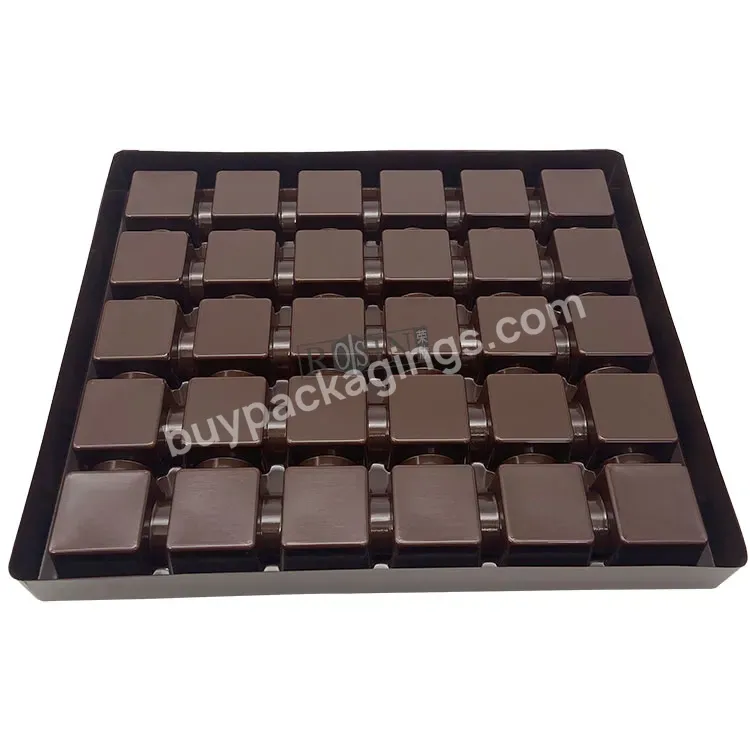 Disposable Food Grade Pp Brown Plastic Tray Insert Chocolate Box Plastic Blister Chocolate Tray For Chocolate