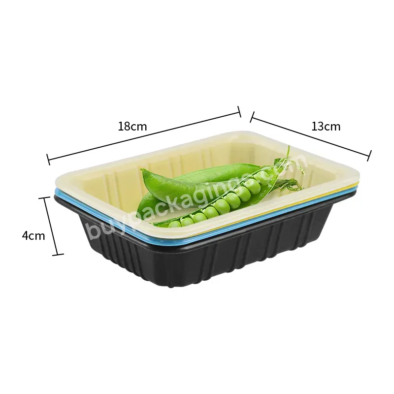 Disposable Frozen Food Tray Packaged Black Red Supermarket Meat Blister Packing Plastic Food Tray