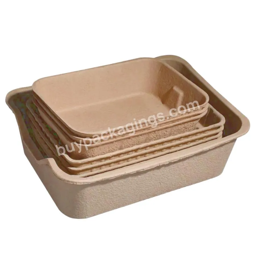 Disposable Molded Pulp Cat Litter Tray Eco Friendly Cat Litter Paper Box