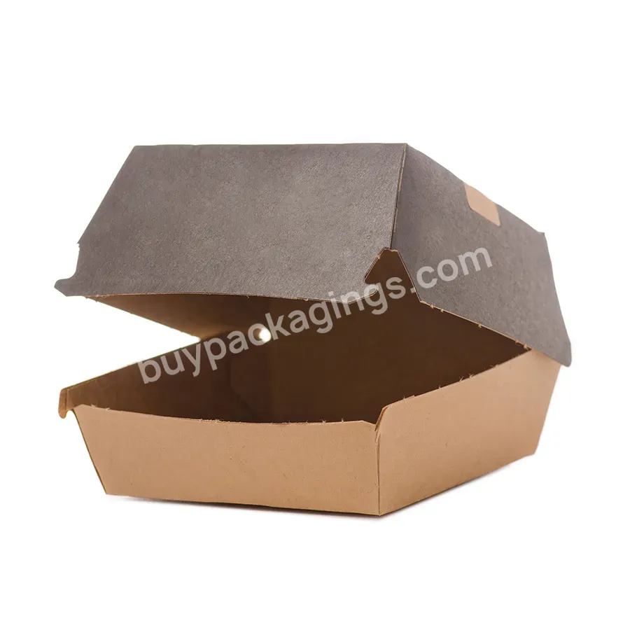 Disposable Paper Burger Box Commercial Snack Pack Box Custom Printed Burger Boxes
