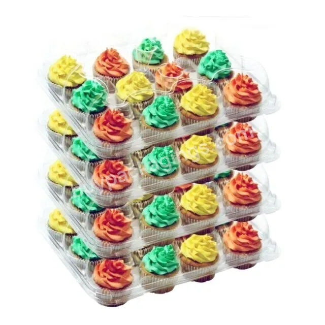 Disposable Plastic Cupcake Container 4,6,12,24 Holes Pet Clear Clamshell Cupcake Boxes Packaging