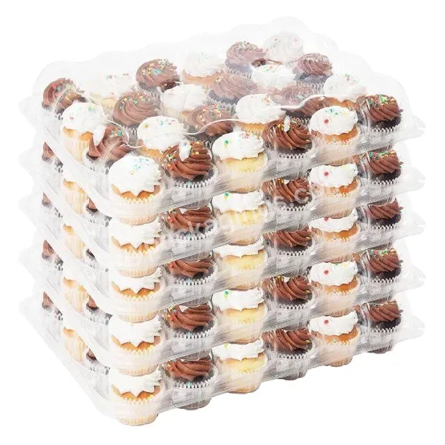 Disposable Plastic Cupcake Container 4,6,12,24 Holes Pet Clear Clamshell Cupcake Boxes Packaging